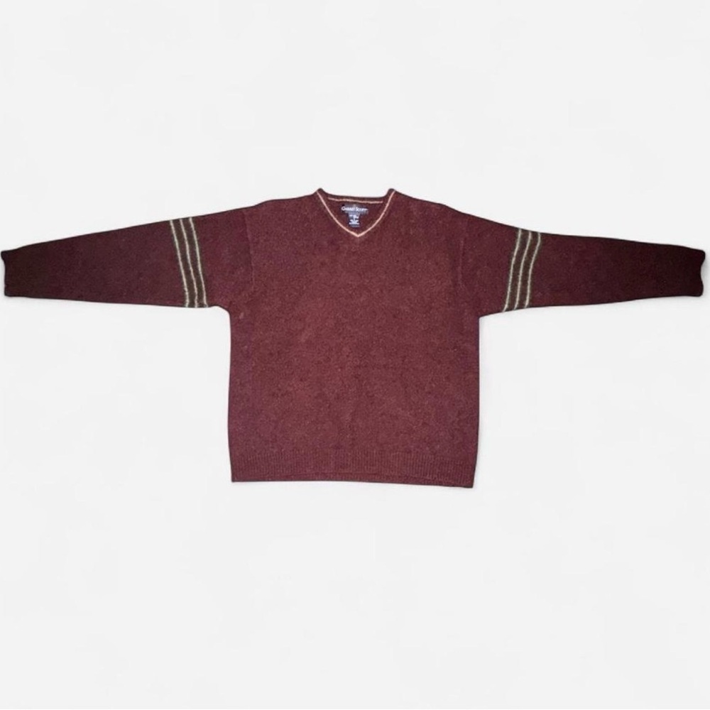 Burgundy Garret Scott V-neck sweater